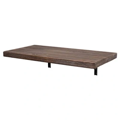 Abbildung von Mendler Wandtisch HWC H48, Wandklapptisch Wandregal Tisch, klappbar Massiv Holz 100x50cm Shabby braun