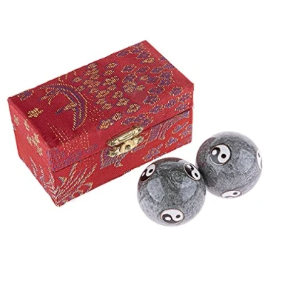 Abbildung von lachineuse Chinesische Qi Gong Gesundheitsbälle Yin Yang Modell Grau 40 mm