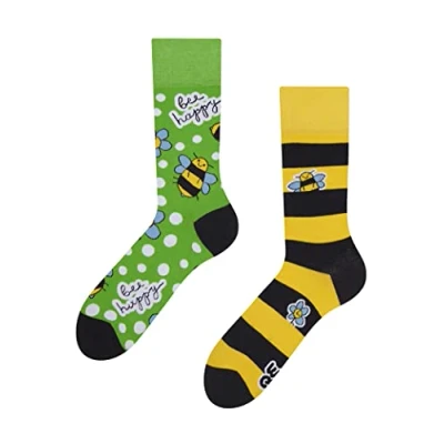 Abbildung von Dedoles Socken Kinder Mädchen Jungen Baumwolle viele lustige Designs Weihnachtssocken 1 Paar, Farbe Grün, Motiv Bienen, Gr. 27 30