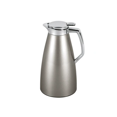 Abbildung von Emsa F4140100 Plaza Isolierkanne 1 Liter Aroma Diamond Quick Tip Verschluss silber, XL