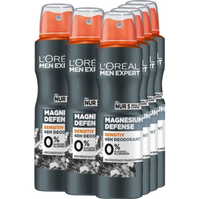 Abbildung von L&#039;ORÉAL PARIS MEN EXPERT Deo Spray Magnesium Defense, Packung, 6 tlg.