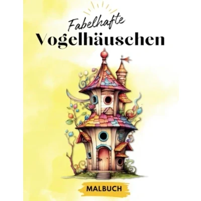 Abbildung von Malbuch: Fabelhafte Vogelhäuser zum Ausmalen, kolorieren, träumen und entspannen: 32 Motive in sanften Graustufen Ausmalbuch für Erwachsene zur Entspannung