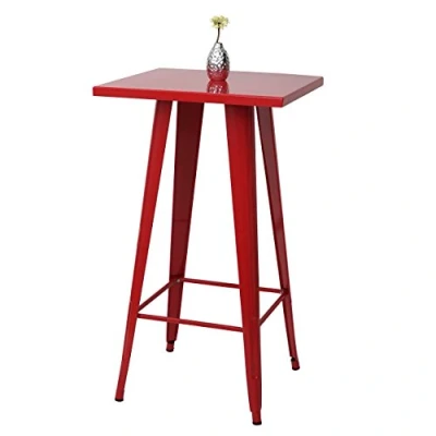 Abbildung von Mendler Stehtisch HWC A73, Bistrotisch Bartisch, Metall Industriedesign 105x60x60cm rot