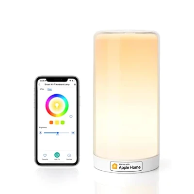 Abbildung von meross WLAN LED Nachttischlampe Funktioniert mit Apple HomeKit, Dimmbar RGBCW Atmosphäre Touch Nachtlampe für Schlafzimmer Wohnzimmer, Smart Nachtlicht Alexa, Google Home