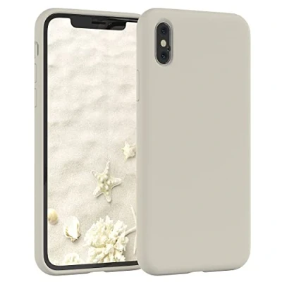 Abbildung von EAZY Case Silikon Hülle für iPhone XS Max weich stoßfeste Schutzhülle mit Kameraschutz Handyhülle Silikonhülle Dünn Premium Schutz TPU Cover Phone in Taupe