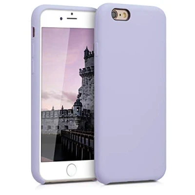 Abbildung von kwmobile Hülle kompatibel mit Apple iPhone 6 / 6S Silikon Handy Case Handyhülle weiche Oberfläche kabelloses Laden Pastell Lavendel