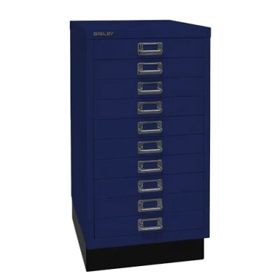 Abbildung von BISLEY MultiDrawer, 29er Serie mit Sockel, DIN A3, 10 Schubladen, Metall, 639 Oxfordblau, 43.2 x 34.9 67 cm