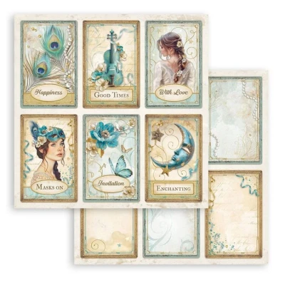 Abbildung von Stamperia Scrapbook Sheets for Scrapbooks, Albums, Card Making, Bullet Journals and More, Acid Free, Double Sided, Perfect Crafts Gifting (Masquerade, 6 Cards) (30.5 x 30.5cm)
