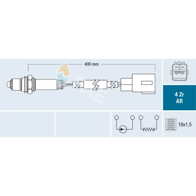 Abbildung von FAE 75617 Lambdasonde TOYOTA: Yaris II Schrägheck, Avensis Kombi, Limousine, OPEL: Astra J Sports Tourer, Meriva B