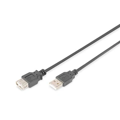 Abbildung von DIGITUS USB 2.0 Verlängerungskabel 1.8 m A (St) zu (Bu) 480 Mbit/s Verbinsungskabel, Kabel Schwarz