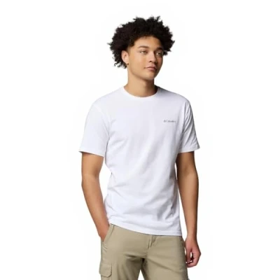 Abbildung von Columbia North CASCADES Short Sleeve TEE Tshirt print, Herren, Größe: XS, White