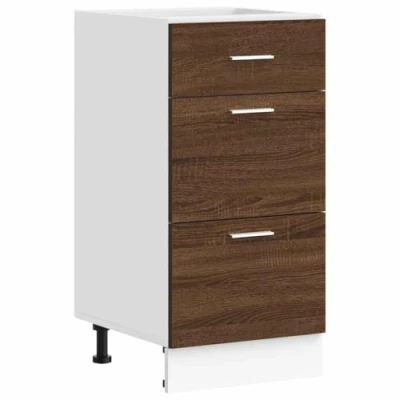 Abbildung von vidaXL Unterschrank Braun Eichen Optik 40x46x81,5 cm Holzwerkstoff, Küchenschrank, Schrank Küche, Küchenmöbel, Küchenzeile