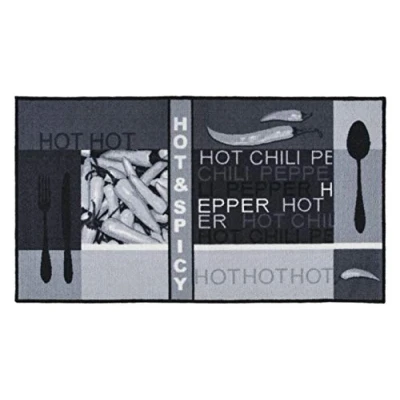 Abbildung von Andiamo Küchenläufer &quot;Hot Pepper&quot;, rechteckig, Motiv Peperoni/Chili, mit Schriftzug, Küche, waschbar