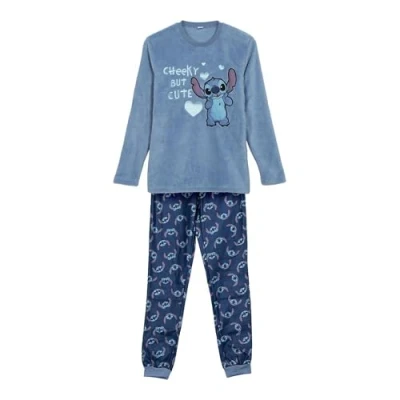Abbildung von CERDÁ LIFE&#039;S LITTLE MOMENTS Women&#039;s KORALLENFARBENER Fleece Schlafanzug MIT Langen ÄRMELN Pajama Set, BLAU, XS