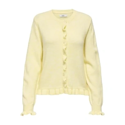 Abbildung von JDY ON Frill Strickjacke, Damen, Größe: Small, Pastel yellow