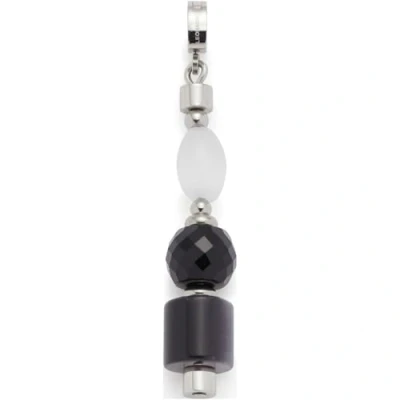 Abbildung von JEWELS BY LEONARDO Anhänger Clip &amp; Mix Betsy, Ketten aus silberfarbenem Edelstahl, unterschiedlich geformte Catseye Perlen in Schwarz, Grau und Weiß, Schmuck Geschenk für Frauen, 024423