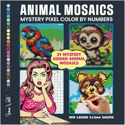 Abbildung von Mystery Mosaics Color by Number Coloring Book: 31 Pixel Art Animal Designs (Mystery Numbers for Adults)