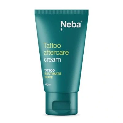 Abbildung von Neba Tattoo Creme Skin Care Zubehör mit D Panthenol und Aloe After Balm Hautpflege Nachsorge Frisch Tätowierte Haut Frische Tattoos Vegan Tube 50 ml