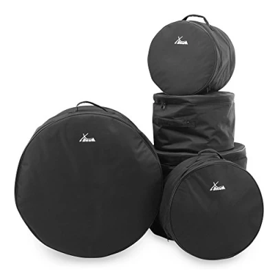 Abbildung von XDrum Classic Drumbag Set Stage (Schlagzeugtaschen in Größen: 22&quot;, 10&quot;, 12&quot;, 16&quot; und 14&quot;, (wasserabweisend, Innenpolsterung, stabile Tragegriffe) Schwarz