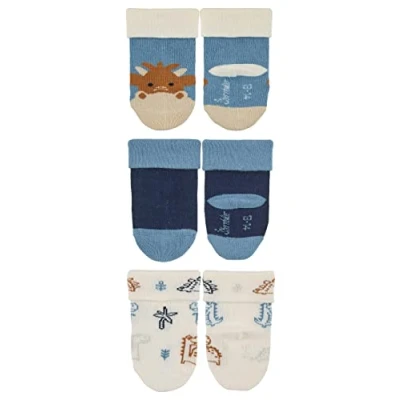 Abbildung von Sterntaler Baby Jungen Söckchen 3er Pack Drache Socken, Ecru, 15 16