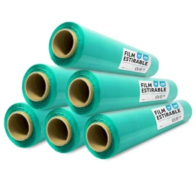 Abbildung von grüne Folie zum Verpacken, Kunststoffabdeckung, für Umzugskisten, Schutz von Möbeln und Sendungen, Maße 50 cm x 200 m dehnbar · office (Grün, 6 Stück)