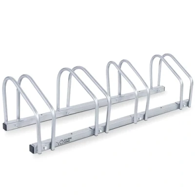 Abbildung von CCLIFE Fahrradständer Boden für 4 Fahrräder mit Reifenbreiten bis 65 mm Eisen Fahrradhalter 101 x 32 26 cm