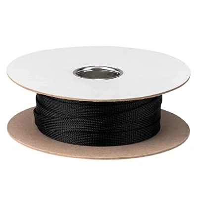 Abbildung von PureMounts PM SOCKS 20B 50 Universeller Polyester Kabelschlauch, selbst zusammenziehend mit Klettverschluss, Ø 20mm, Rolle 50m, schwarz