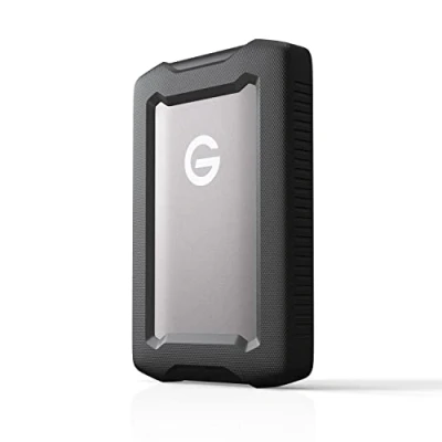 Abbildung von SanDisk PROFESSIONAL G Drive ArmorATD 1 TB (Mobile Festplatte, All Terrain USB C fähig, bis 130 MB/s, für Mac und Windows, Wasser staubfest)