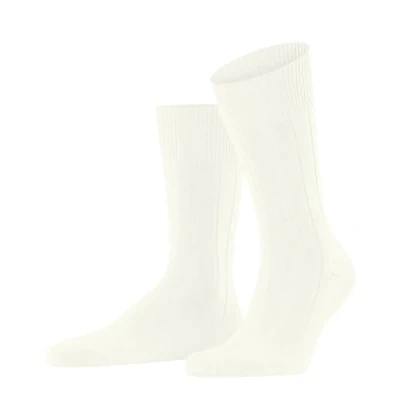 Abbildung von FALKE Herren Lhasa Rib M SO Wolle Kaschmir einfarbig 1 Paar Socken, Weiß (Off White 2040) neu umweltfreundlich, 47 50