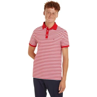 Abbildung von Tommy Hilfiger SLIM Poloshirt, Herren, Größe: XS, Primary red/white