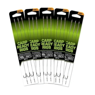 Abbildung von Fox Carp Ready Rigs Wide Gape 6 20cm (20lb) (3 Stück) Karpfen Vorfächer