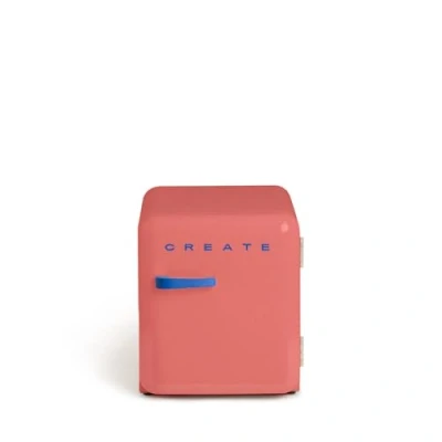 Abbildung von CREATE / Retro FRIDGE 50 COBALT/Kühlschrank in Terrakotta, Griff Kobaltblau 85W, Minibar, eine Regalfläche, Design, 50cm, zwei Ablagen, 48L Fassungsvermögen, energiesparend, 50x44x49,8cm