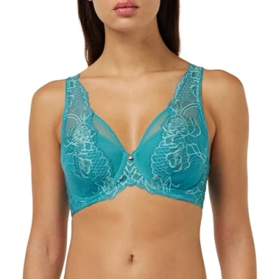 Abbildung von Triumph Damen Wild Peony Florale WP Bra, PEACOCK GREEN, 70B