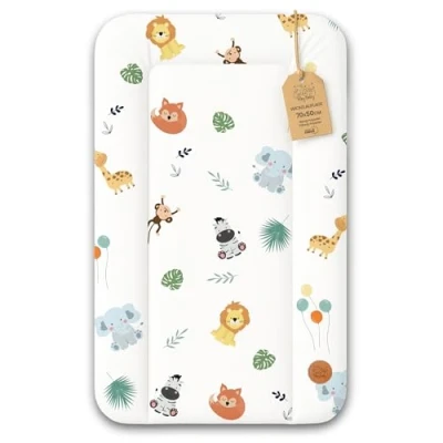 Abbildung von Wickelauflage Wickelunterlage abwaschbar und wasserdicht 70x50 cm Wickelmatte zum Auflegen auf Wickeltisch Wickelaufsatz Wickelkommode oder Waschmaschine changing mat 70 x 50 Safari