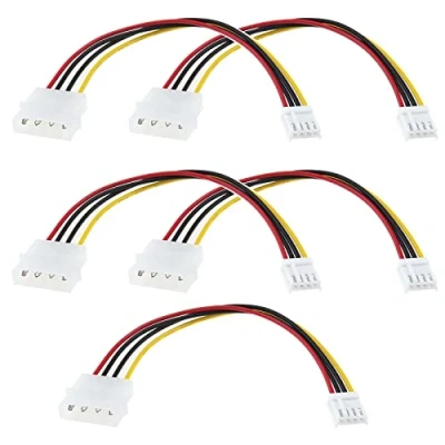 Abbildung von eMagTech 5 Stück Molex 4 Pin auf Floppy Stromkabel PC Computer Anschluss Stromverlängerungskabel Blei Adapter Joiner Koppler 20 cm