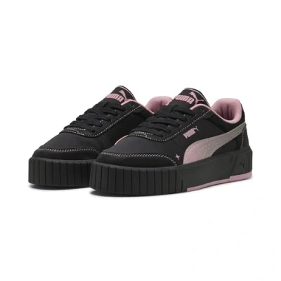 Abbildung von Puma Carina Mia Satin Princess Sneakers Damen Schuhe Mit Plain Black/Poised Pink Größe: 41