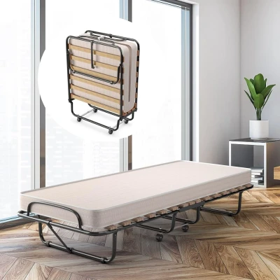 Abbildung von COSTWAY Gästebett klappbar, 80x190cm mit Matratze, 120kg, rollbar