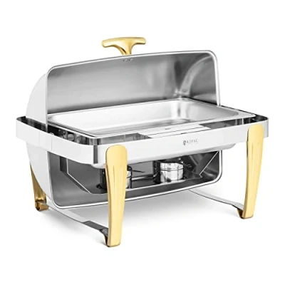 Abbildung von Royal Catering Speisenwärmer Chafing Dish GN 1/1 Rolltop 9L 2 Brennstoffzellen