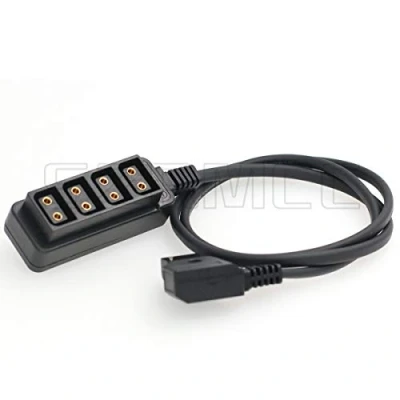 Abbildung von SZRMCC D Tap Stecker auf 4 Port Buchse, Nabensplitter Stromkabel für Anton Bauer V Mount Akku Dtap (gerades Kabel)