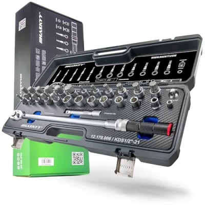 Abbildung von HASKYY Drehmomentschlüssel 1/2&quot; 50 350Nm Set mit Bits Nuss Einsätzen Adapter