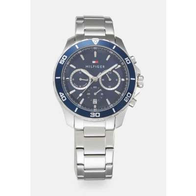 Abbildung von Tommy Hilfiger Chronograph silvercoloured/blue, Herren, Größe: One Size, Silver coloured/blue