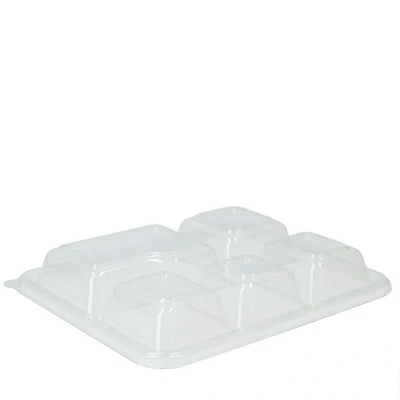 Abbildung von Deckel für 5 Fach Tapas Tablett aus Zuckerrohr Transparent