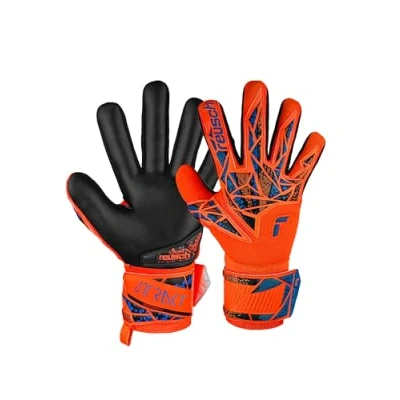 Abbildung von Reusch Attrakt Infinity NC Junior Torwarthandschuhe für Kinder optimal Kunstrasen, orange blau schwarz, 5