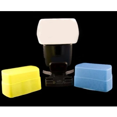 Abbildung von 3 Farben Bouncer/Diffusorset 100% passgenau für Sony HVL F42AM / 43AM F43M