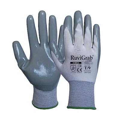 Abbildung von Ruvigrab Textil Handschuh, Nitrilbeschichtung, Grau