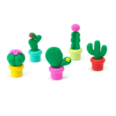 Abbildung von Legami Set mit 5 duftenden Radiergummis, Erdbeeraroma, 3 x cm, Radiergummis in Form von Sukkulenten, widerstandsfähig, CE0002