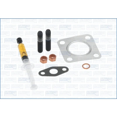 Abbildung von AJUSA JTC11357 Montagesatz, Lader with studs, syringe oil mit Dichtungen Montageanleitung ALFA ROMEO: 147, 156 Sportwagon, GT, FIAT: BRAVO 2
