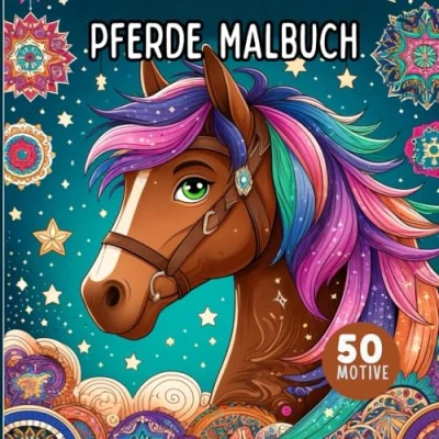 Abbildung von Mein Pferde Malbuch für Mädchen ab 8 Jahren: Pferdebuch als Geschenk 50 Pferdemotive unter anderem mit Pferdemandalas zum Ausmalen Malen