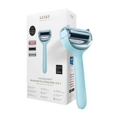 Abbildung von Geske SMARTAPPGUIDED Microneedle FACE BODY Roller 9 IN 1 Gesichtspflege Zubehör, Größe: One Size, Turquoise