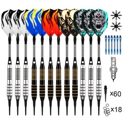 Abbildung von COFI 1453 Dartpfeil Soft Tip Darts Set mit Accessories, 12 Pack Kunststoffspitzen